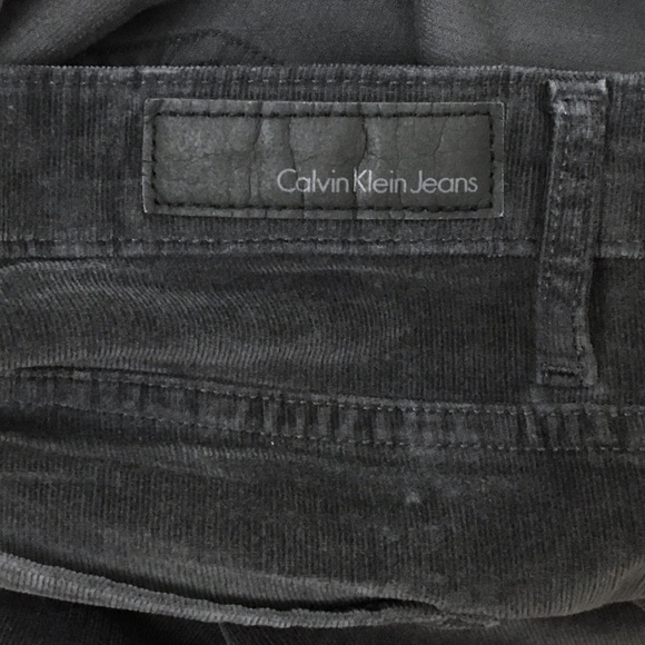 CALVIN KLEIN Pants Corduroy Straight Trousers Grey Charcoal Stretch Plus Size 14 - Picture 8 of 12